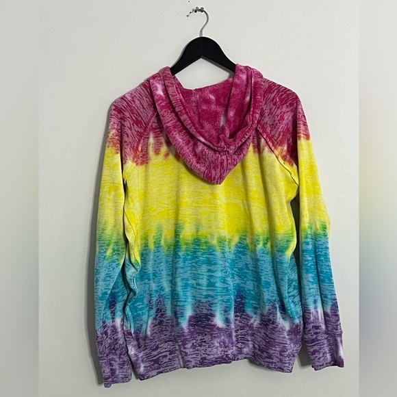 Women’s Large The Beatles LOVE Women's Tie Dye Pullover Hooded Sweatshirt - Picture 4 of 5